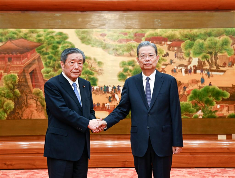 Le plus haut législateur chinois rencontre le président de l'Union des parlementaires pour l'amitié Japon-Chine