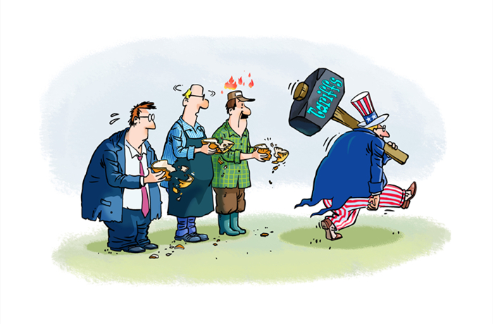 Commentaire illustré de l'abus des droits de douanes par les états-Unis : ? une grave atteinte à l'emploi et au niveau de vie ?