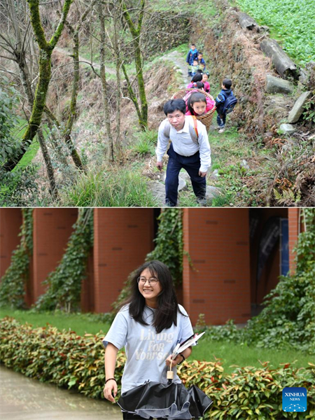Guangxi : d'une route de montagne à l'université, portée dans un panier sur le dos puis poussée par son rêve