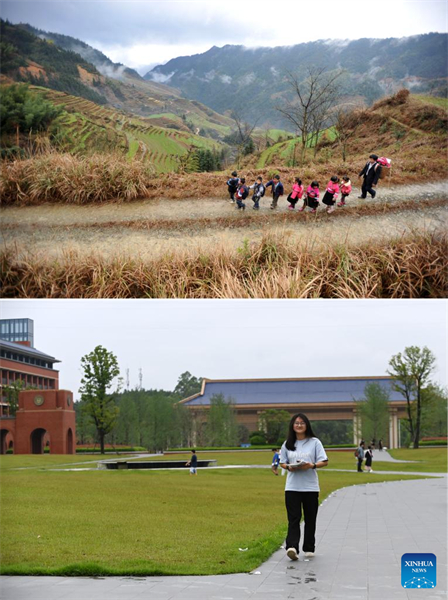 Guangxi : d'une route de montagne à l'université, portée dans un panier sur le dos puis poussée par son rêve