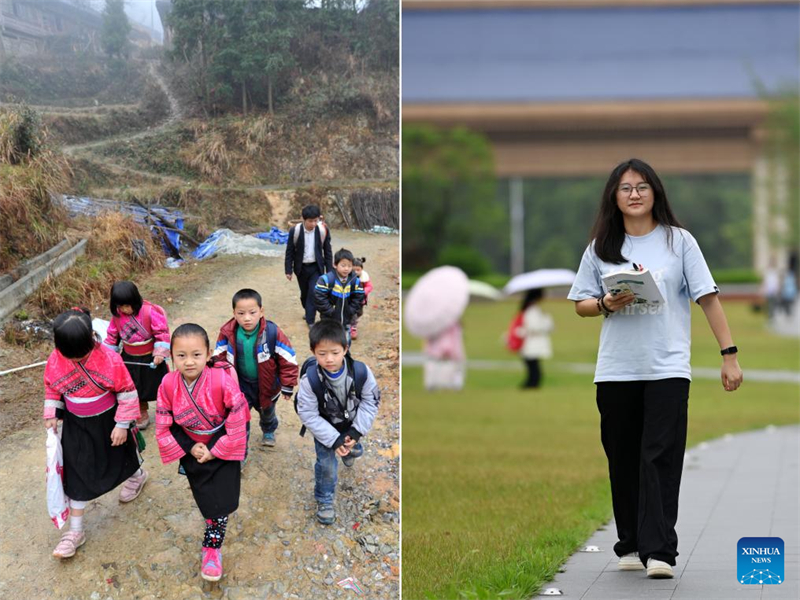 Guangxi : d'une route de montagne à l'université, portée dans un panier sur le dos puis poussée par son rêve