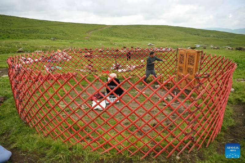 Xinjiang : ?la transhumance d'été d'un berger et de son troupeau