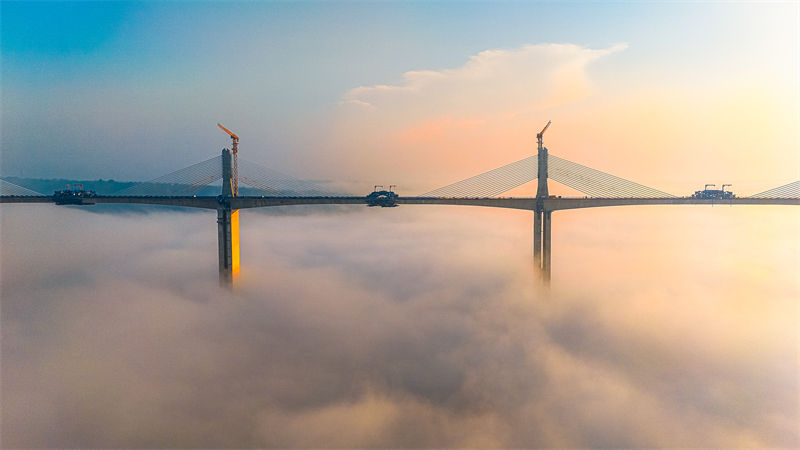 Gansu : la construction du super pont sur la rivière Malian G309 à Qingyang est entrée dans la dernière ligne droite