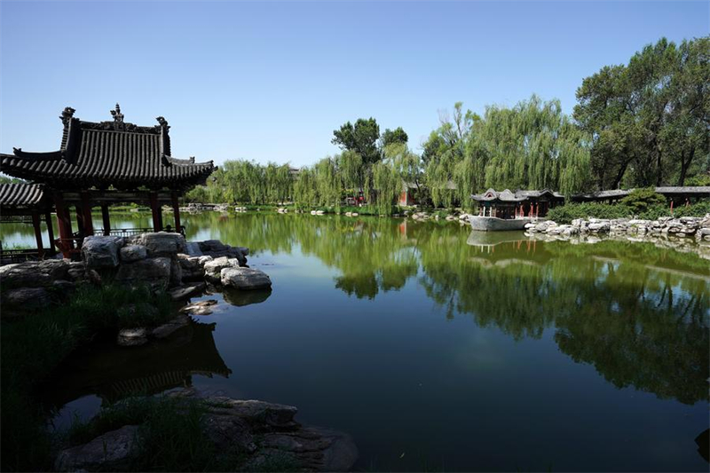 Vue du temple Jinci à Taiyuan, capitale de la province chinoise du Shanxi (nord), le 20 juillet 2024. (Photo : Zhan Yan)