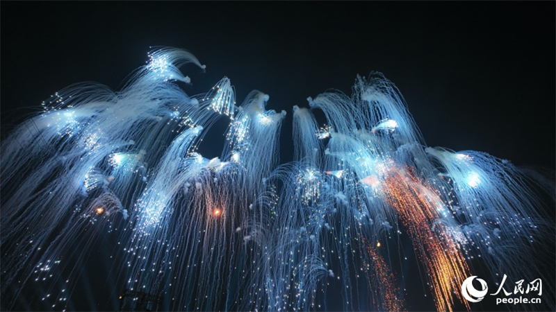 Jiangxi : les feux d'artifice illuminent le marché culturel et touristique à Wanzai