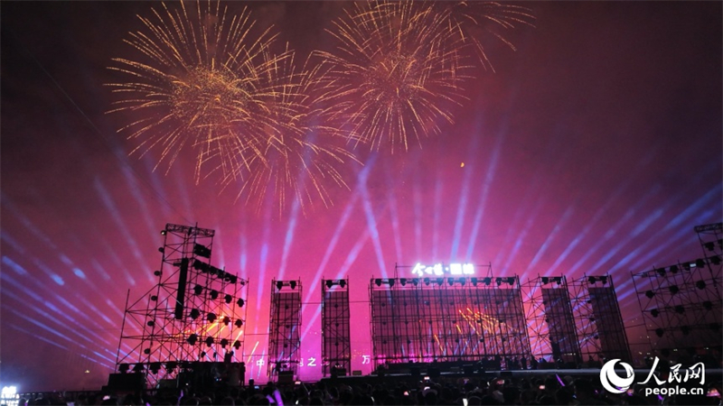 Jiangxi : les feux d'artifice illuminent le marché culturel et touristique à Wanzai