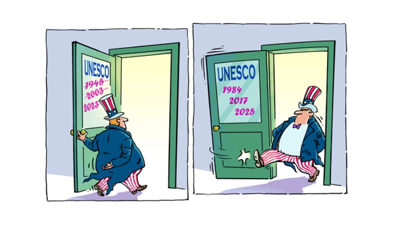 Commentaire illustré du retrait des états-Unis de l'UNESCO : ? trois entrées et trois sorties ?