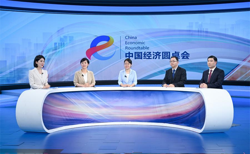 Les invités lors du dernier volet de la Table ronde sur l'économie chinoise, un talk-show multimédia organisé par l'Agence de presse Xinhua. (Photo : Chen Yehua)