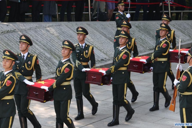 Les dépouilles de 30 martyrs chinois de la guerre de Corée inhumées dans leur patrie