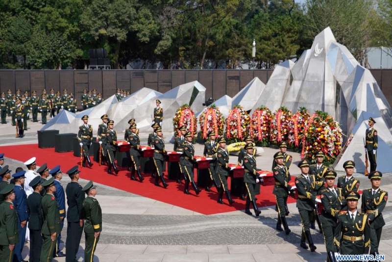 Les dépouilles de 30 martyrs chinois de la guerre de Corée inhumées dans leur patrie