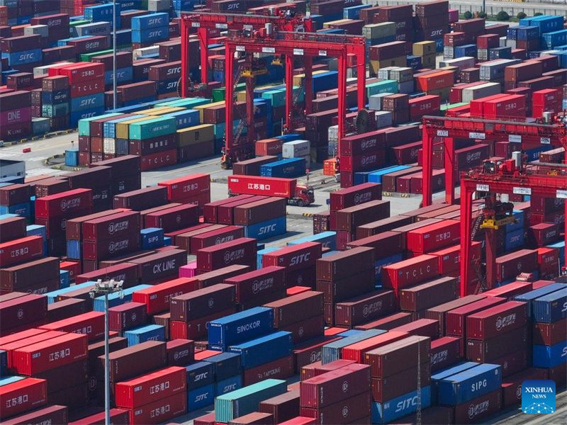 Jiangsu : le trafic de conteneurs et de marchandises du port de Taicang en nette hausse d'une année sur l'autre