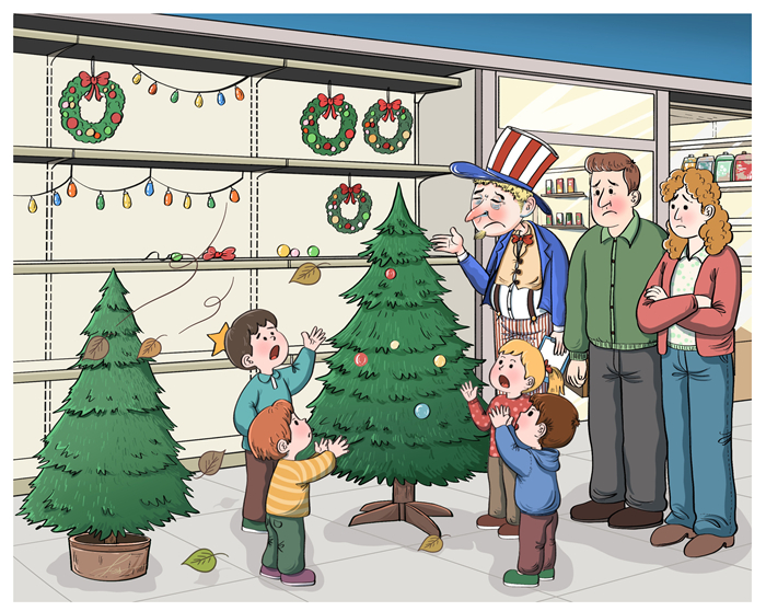 Commentaire illustré de la hausse des prix aux états-Unis : ? des fêtes pas très joyeuses ?