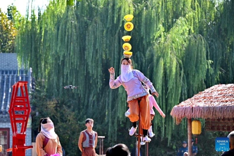 Hebei : des acrobates se produisent au Monde de l'acrobatie de Wuqiao à Cangzhou