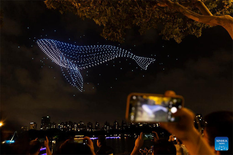 Shanghai : un spectacle lumineux de drones organisé pour célébrer la Fête nationale