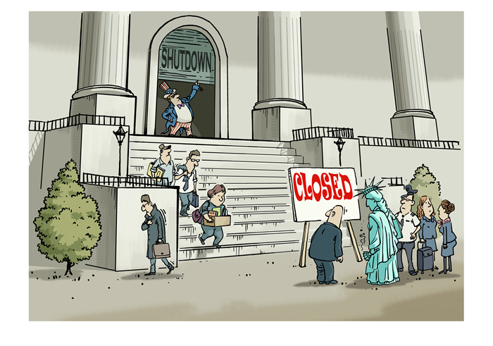 Commentaire illustré sur le shutdown du gouvernement américain : ? activités suspendues ?
