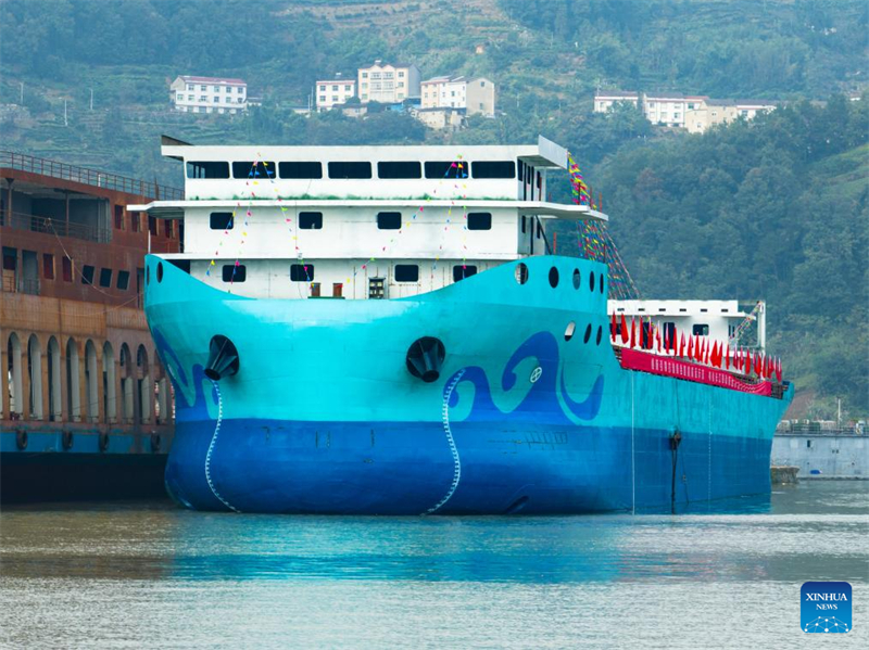 Hubei : lancement du plus grand vraquier entièrement électrique de Chine à Yichang